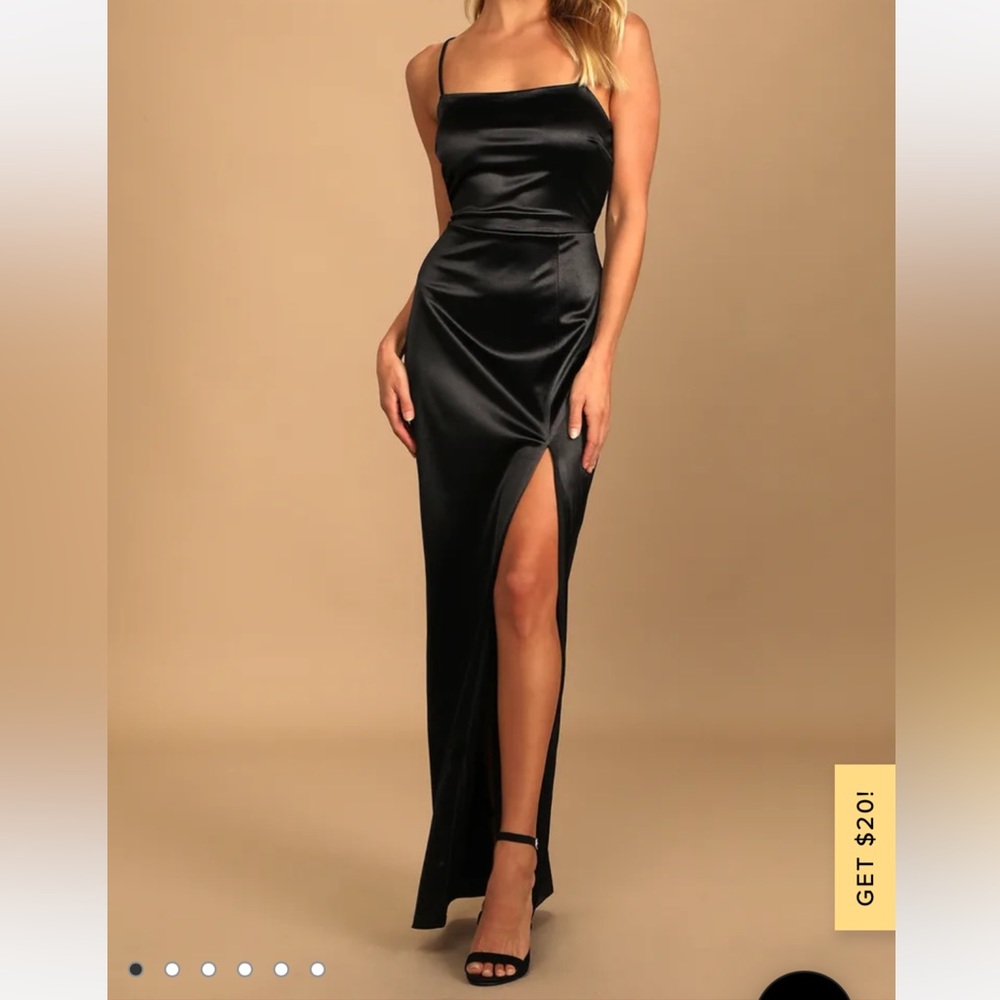 Lulus black satin dress